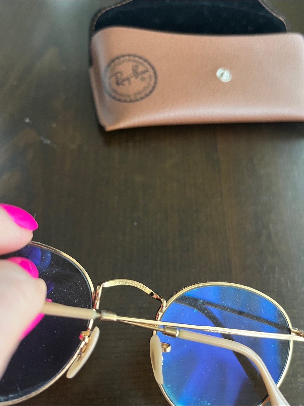 Ray-Ban Gold Frame Sunglasses with Brown Lenses - Picture 3 of 4